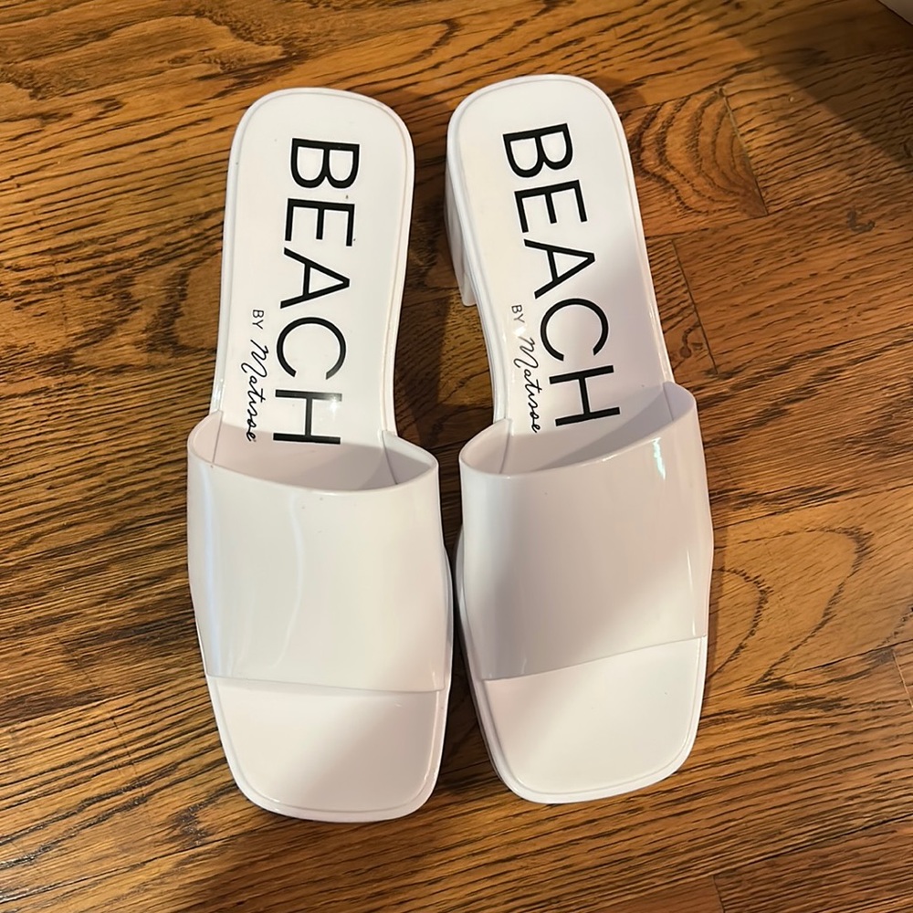 white sandals